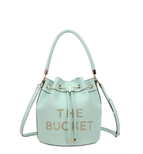 Load image into Gallery viewer, Rhinestoned "The Bucket" Draw String Hobo -Shoulder Bag
