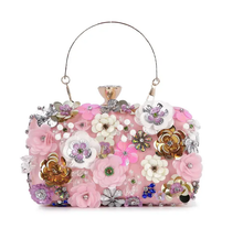 Load image into Gallery viewer, Raised Flowers Beaded Evening Bag
