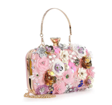 Load image into Gallery viewer, Raised Flowers Beaded Evening Bag
