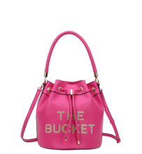 Load image into Gallery viewer, Rhinestoned "The Bucket" Draw String Hobo -Shoulder Bag
