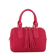 Load image into Gallery viewer, Chevron Quilted Tassel Zipper Boston Bag Satchel

