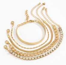 Load image into Gallery viewer, Gold Stacking Chain Link Bracelet Set

