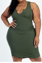 Load image into Gallery viewer, PLUS SIZE NECK TANK MINI DRESS
