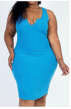 Load image into Gallery viewer, PLUS SIZE NECK TANK MINI DRESS
