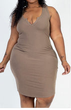 Load image into Gallery viewer, PLUS SIZE NECK TANK MINI DRESS
